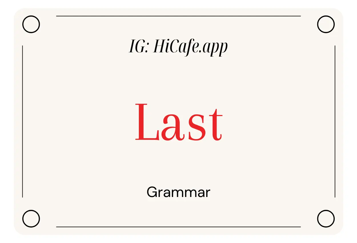 English Grammar Last