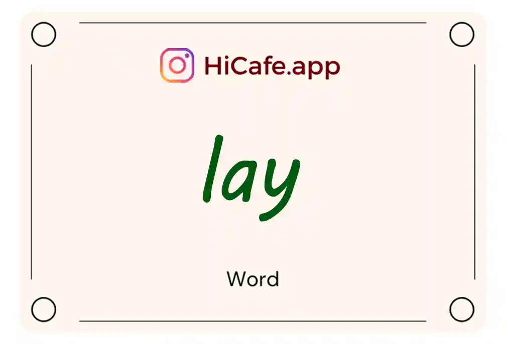 Meaning and usage of lay word