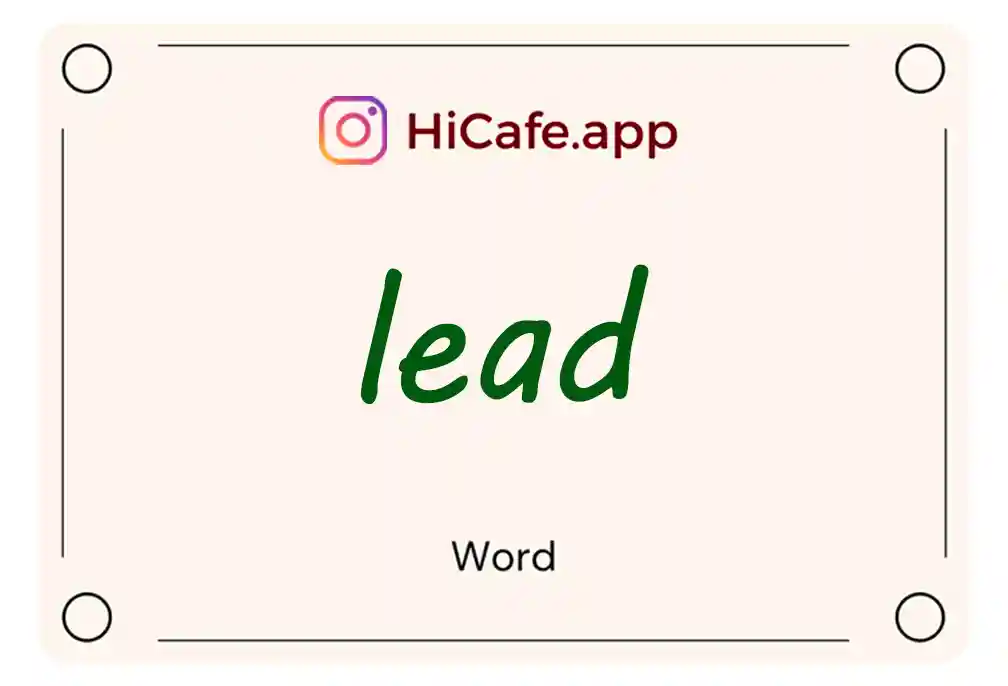 Meaning and usage of lead word