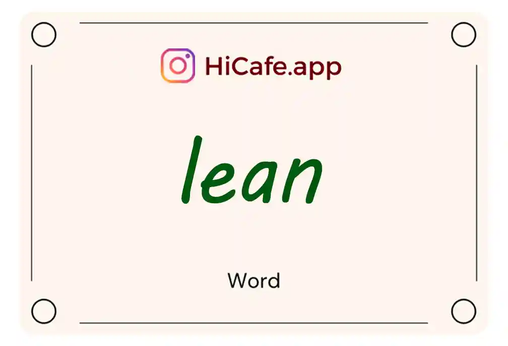 Meaning and usage of lean word