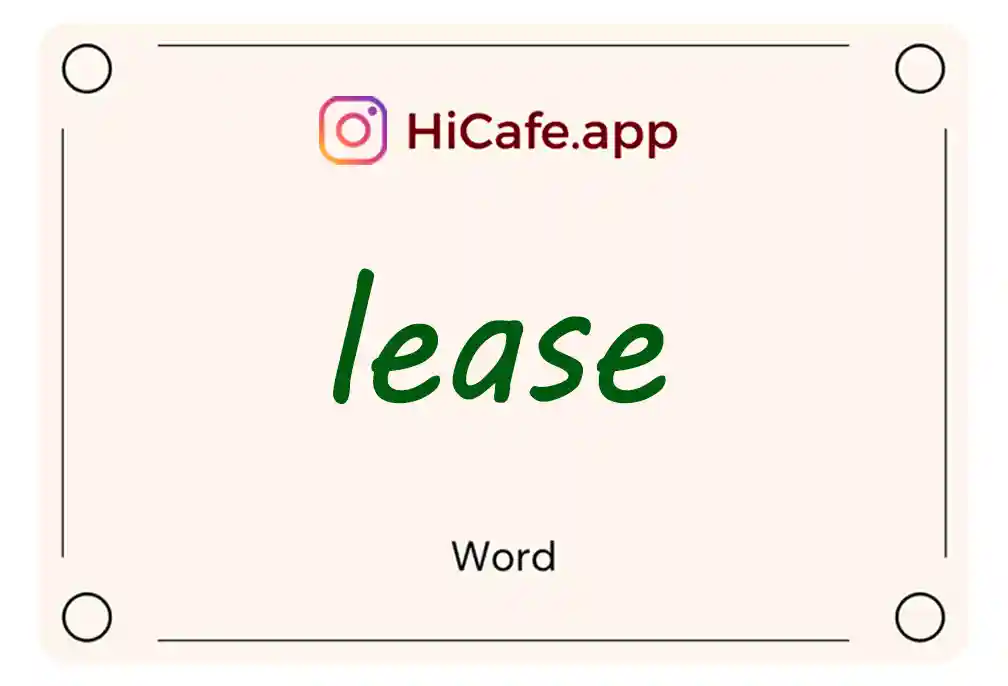 Meaning and usage of lease word