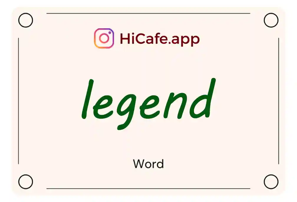 Meaning and usage of legend word