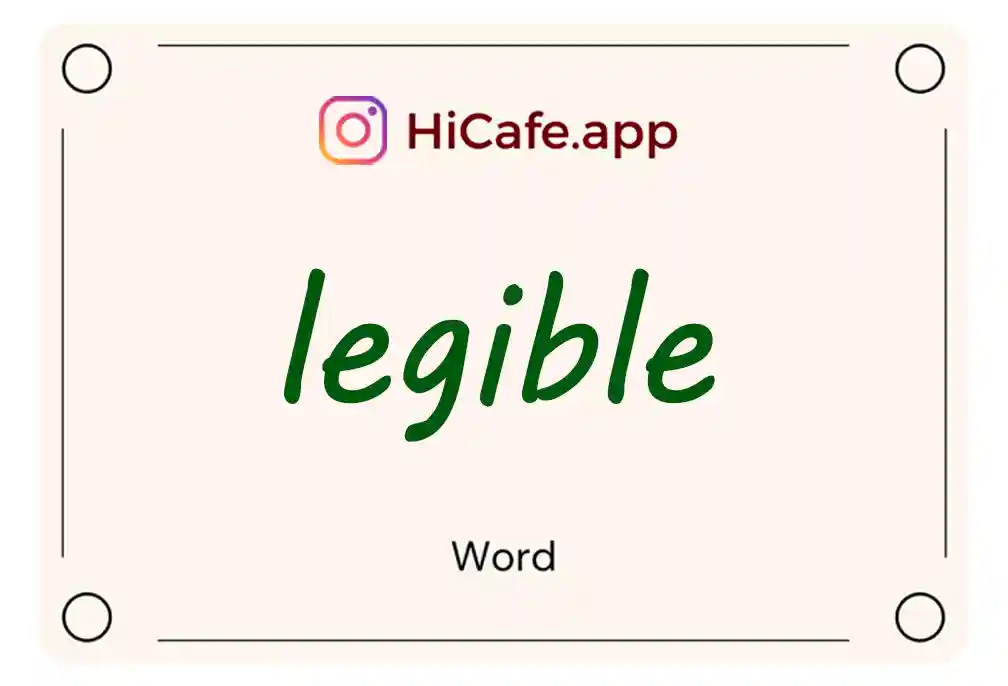 Meaning and usage of legible word