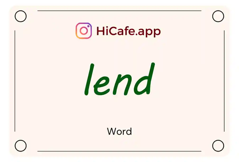 Meaning and usage of lend word