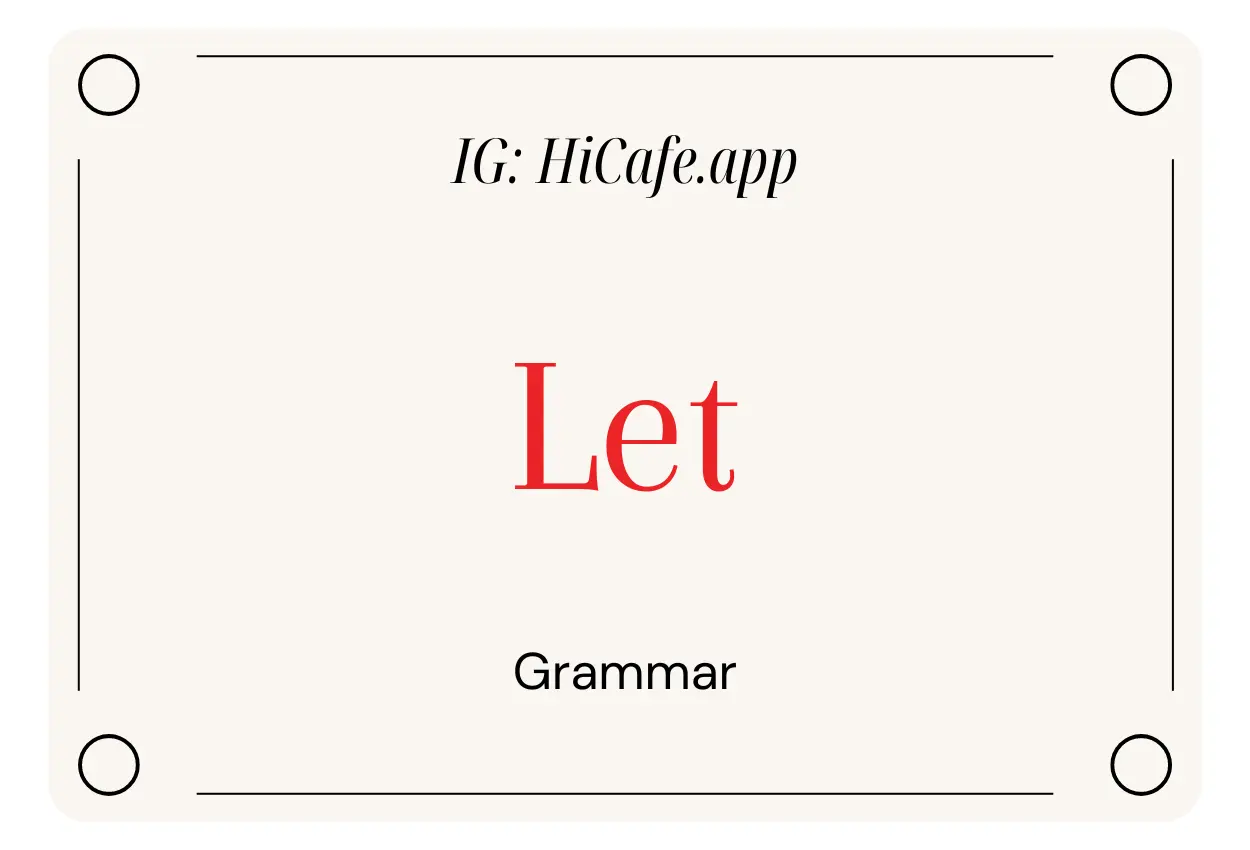 English Grammar Let