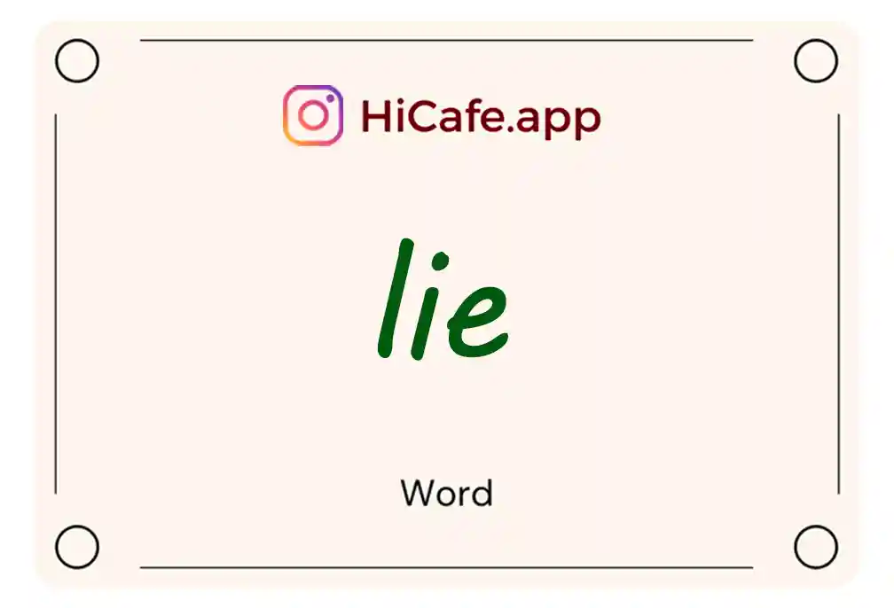 Meaning and usage of lie word