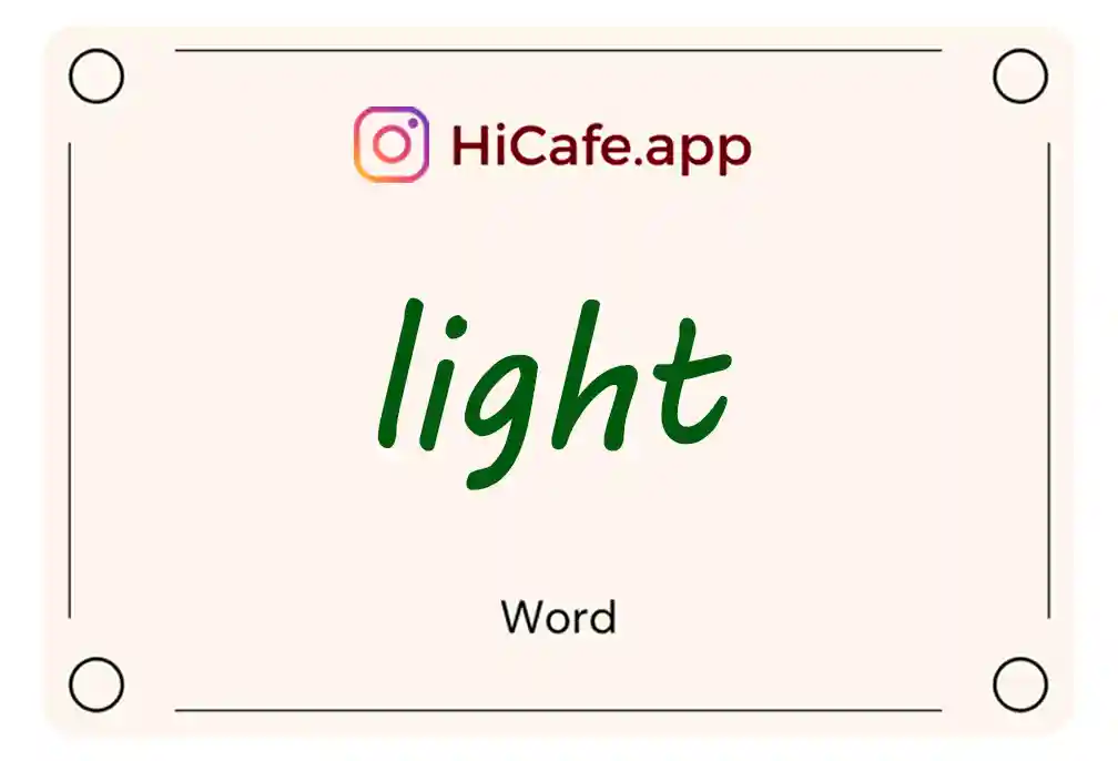 Meaning and usage of light word