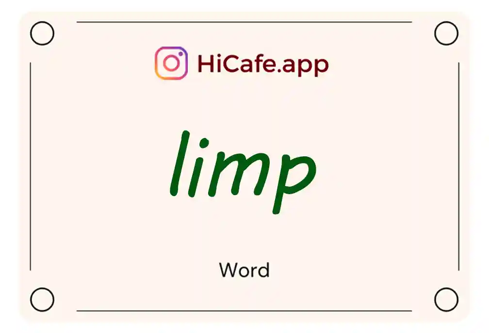 Meaning and usage of limp word