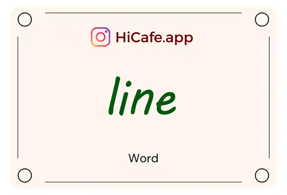 Meaning and usage of line word