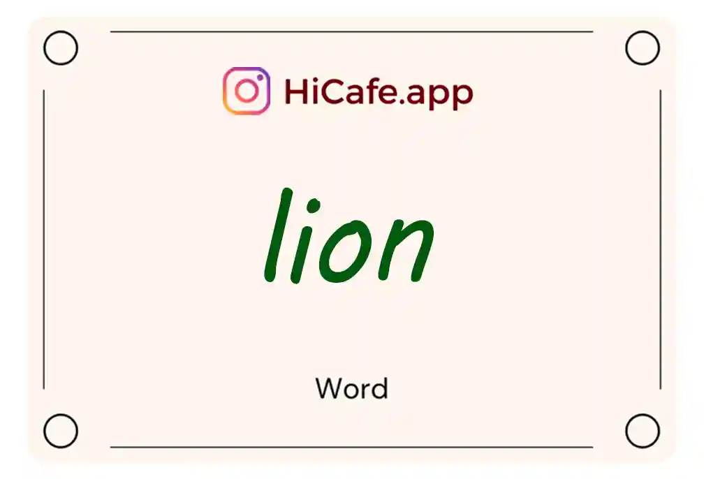 Meaning and usage of lion word