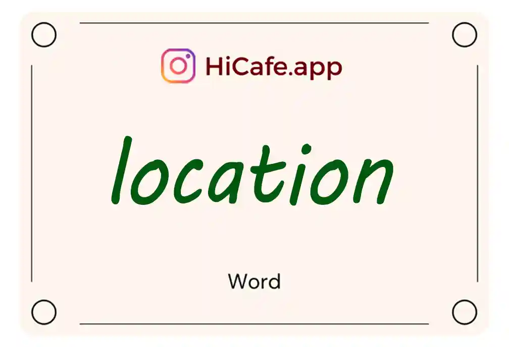 Meaning and usage of location word