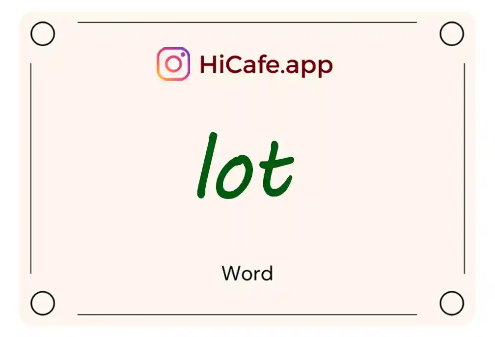 Meaning and usage of lot word