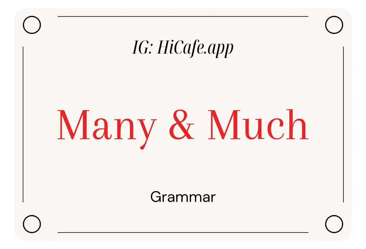 Many And Much grammar