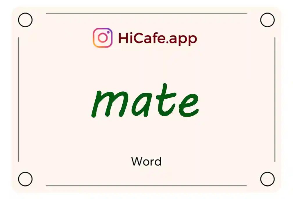 Meaning and usage of mate word