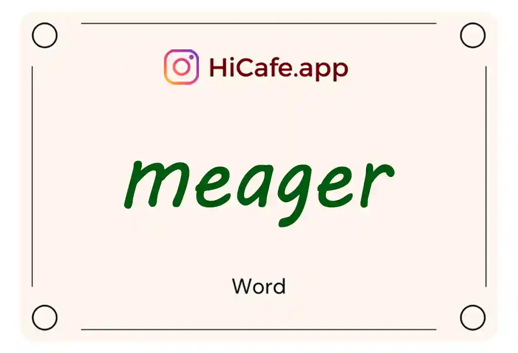 Meaning and usage of meager word