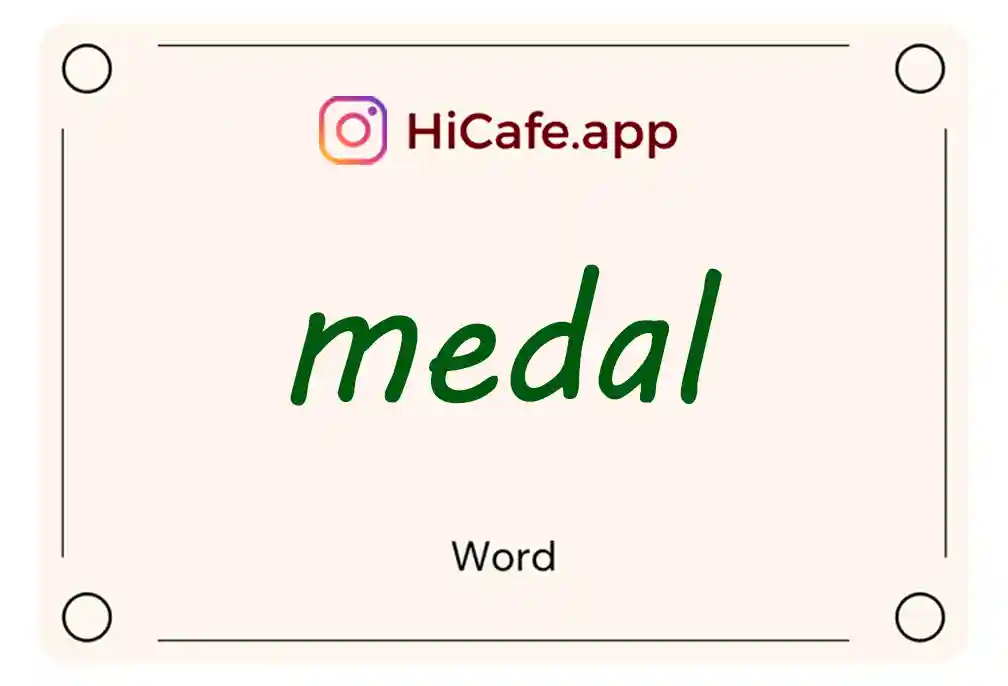 Meaning and usage of medal word