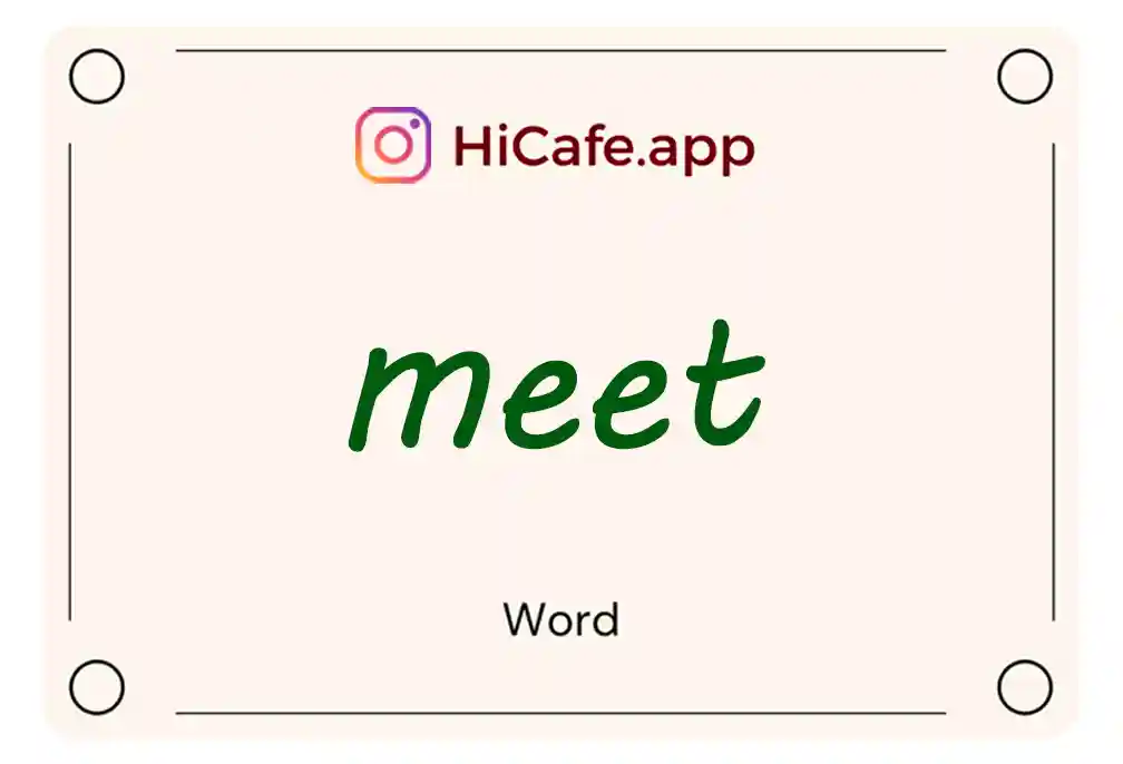 Meaning and usage of meet word