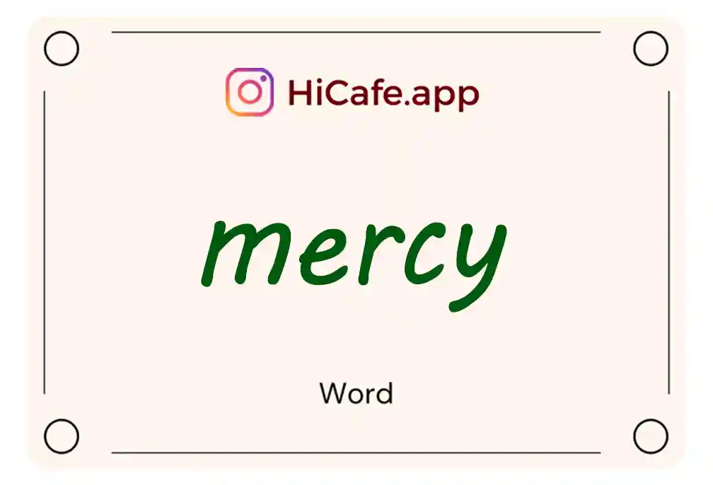 Meaning and usage of mercy word