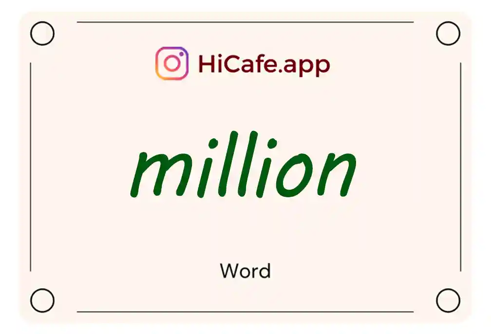 Meaning and usage of million word