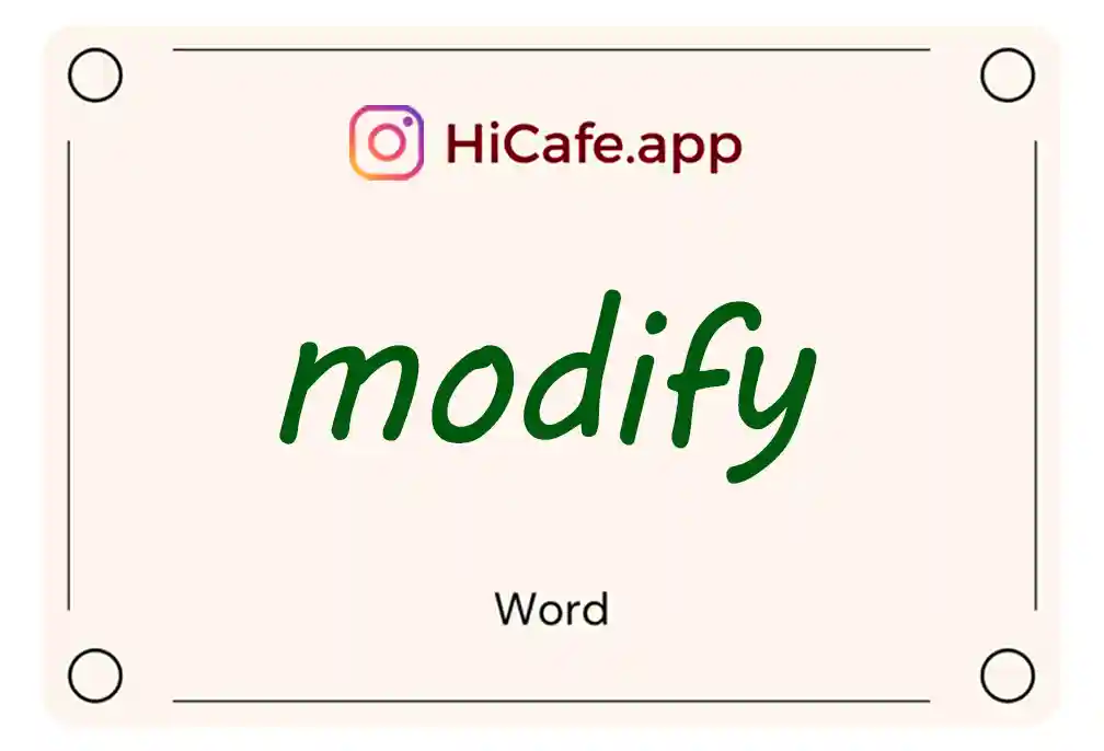 Meaning and usage of modify word