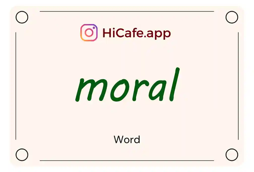 Meaning and usage of moral word