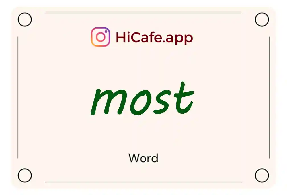 Meaning and usage of most word