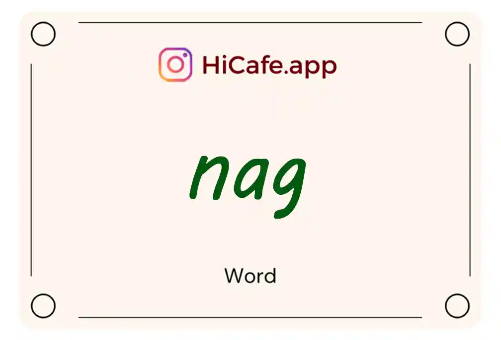 Meaning and usage of nag word