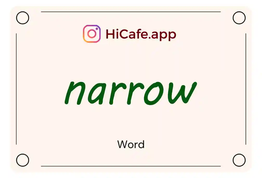 Meaning and usage of narrow word