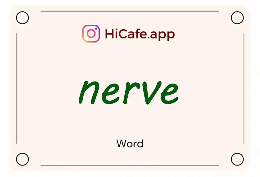 Meaning and usage of nerve word