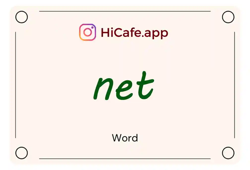 Meaning and usage of net word