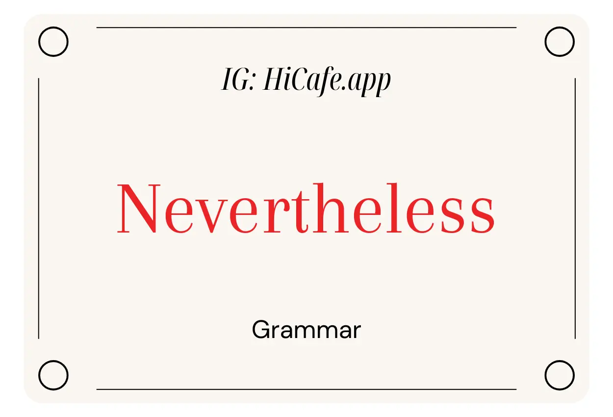 English Grammar Nevertheless