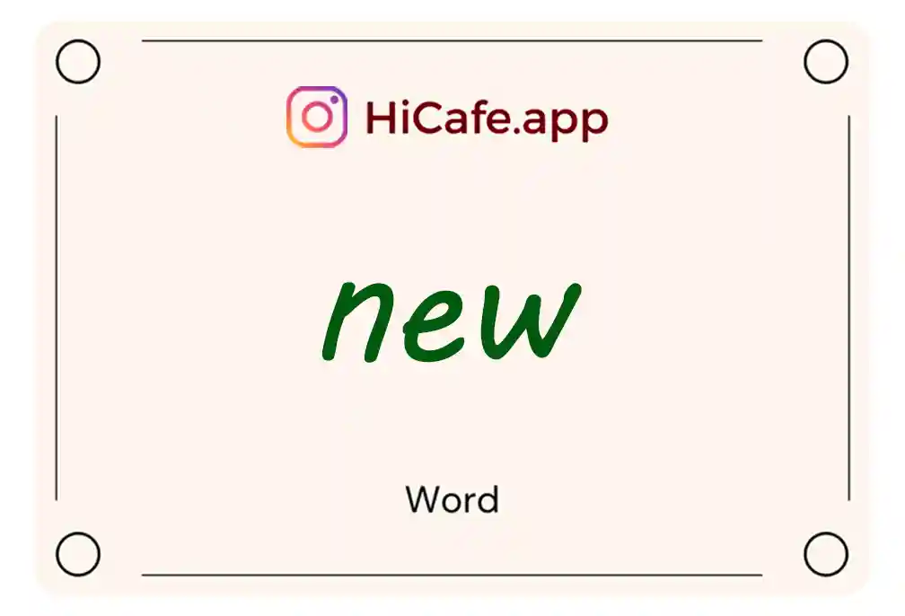 Meaning and usage of new word