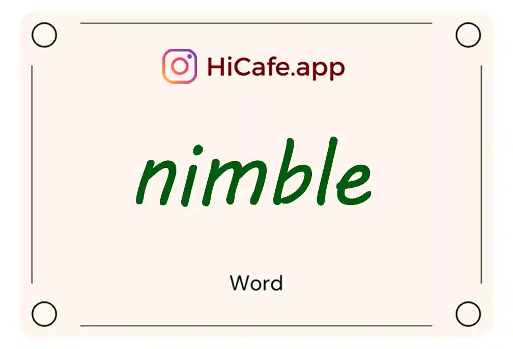 Meaning and usage of nimble word