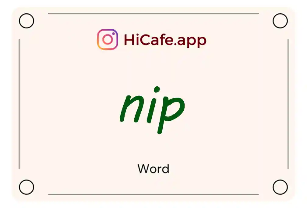 Meaning and usage of nip word