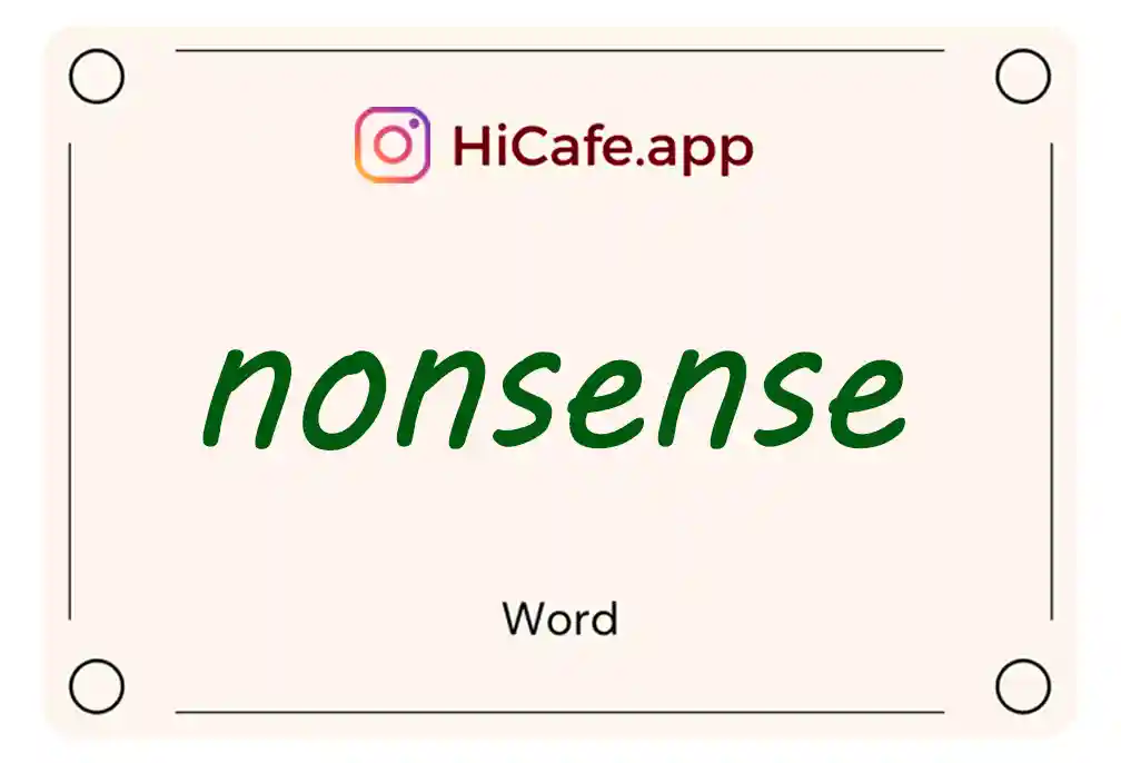 Meaning and usage of nonsense word