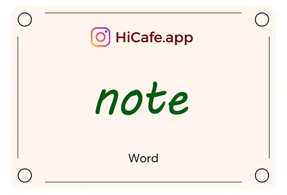 Meaning and usage of note word