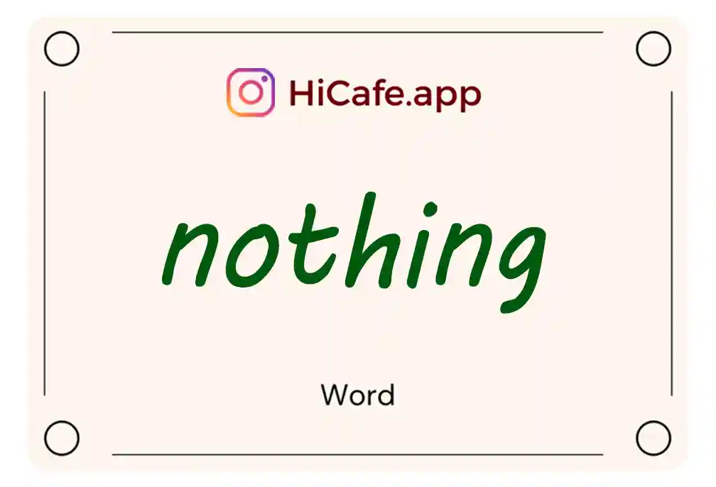 Meaning and usage of nothing word