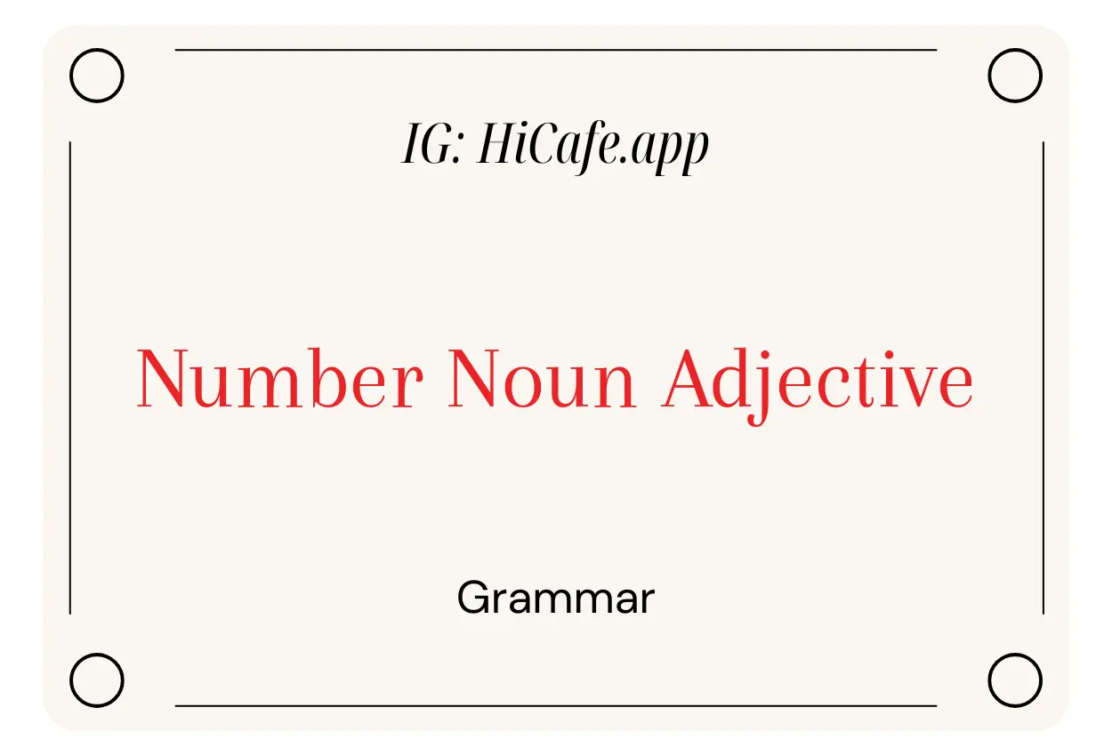 English Grammar Number Noun Adjective