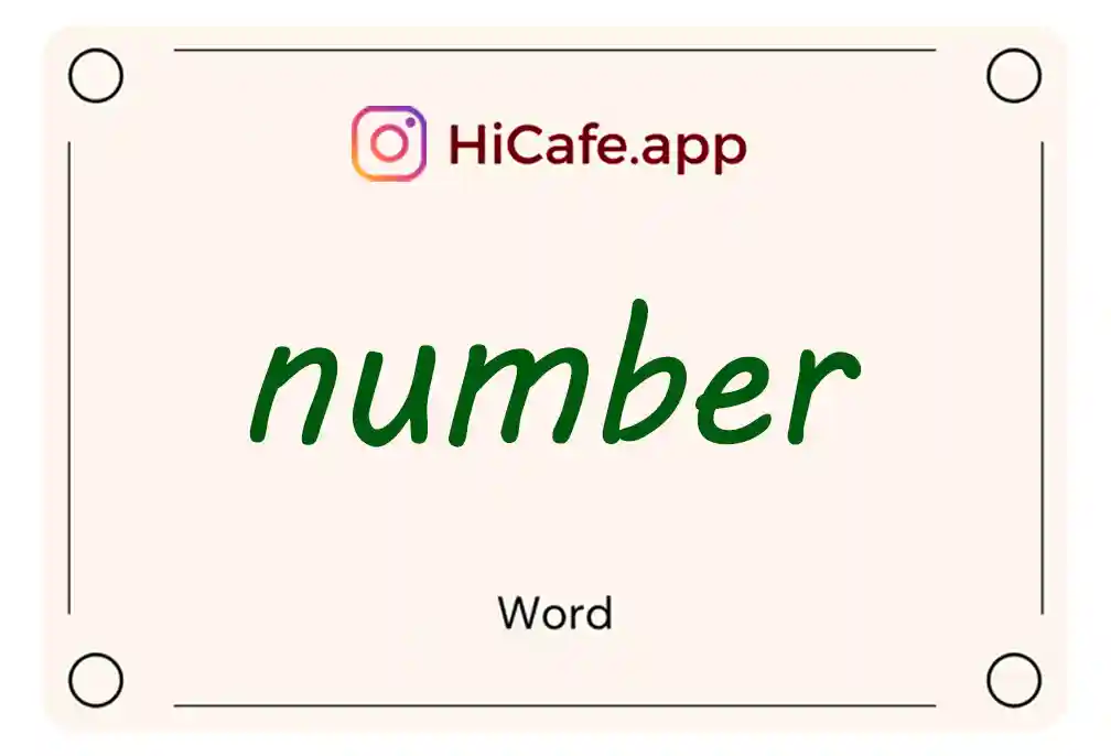 Meaning and usage of number word