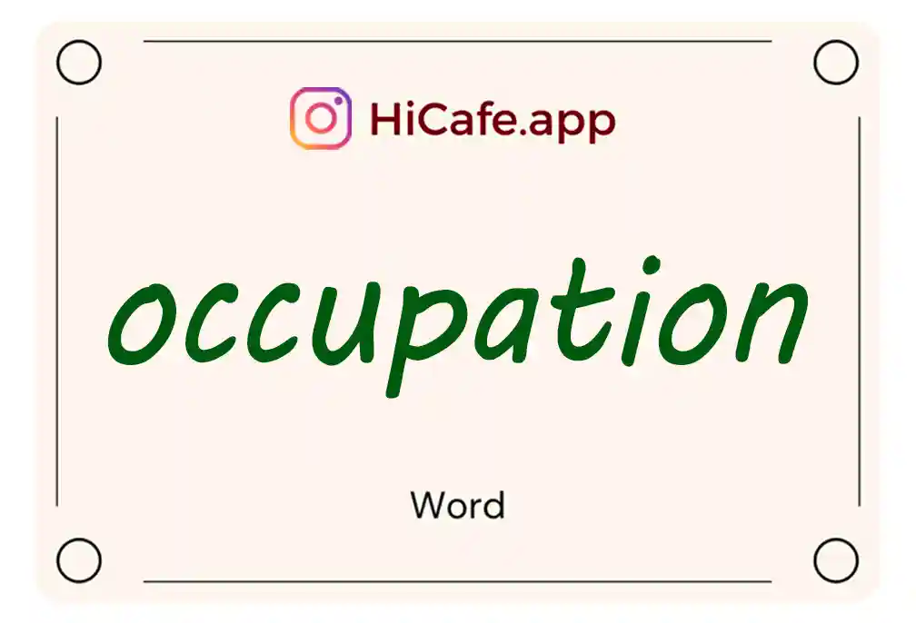 Meaning and usage of occupation word