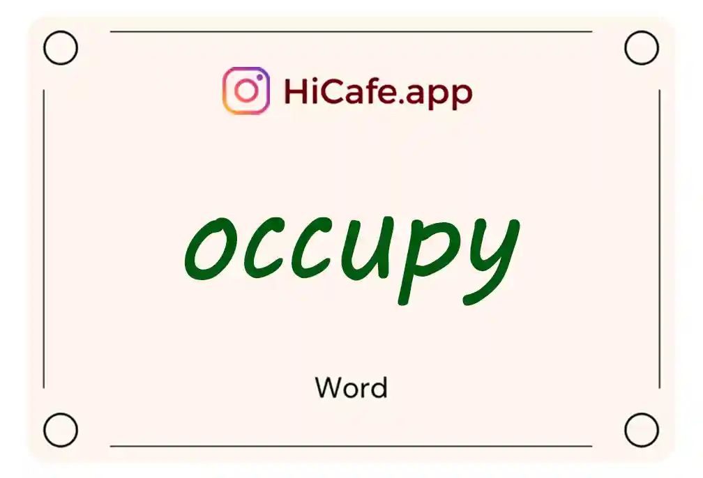 Meaning and usage of occupy word