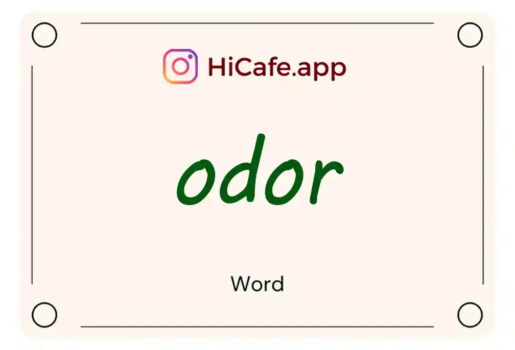 Meaning and usage of odor word