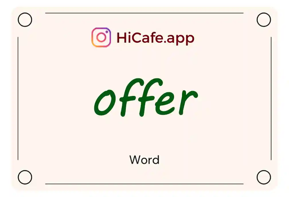 Meaning and usage of offer word