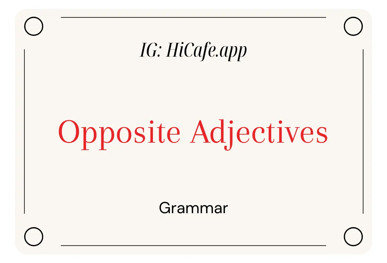 opposite adjectives