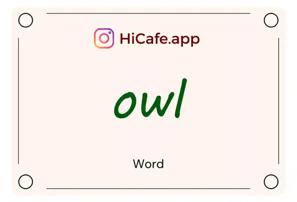 Meaning and usage of owl word