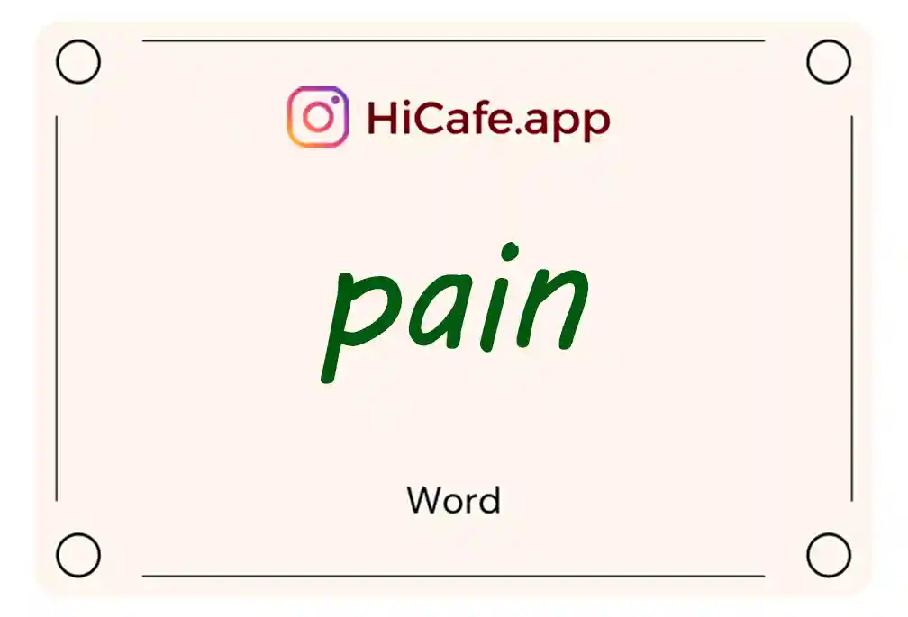 Meaning and usage of pain word