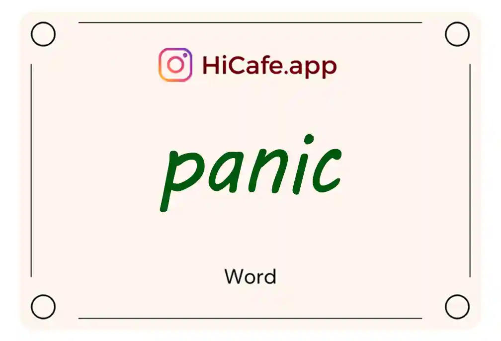 Meaning and usage of panic word