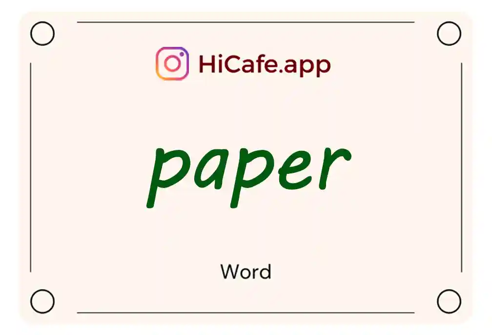 Meaning and usage of paper word