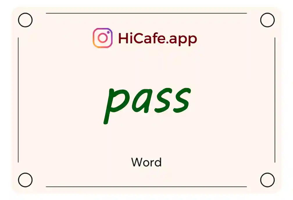 Meaning and usage of pass word