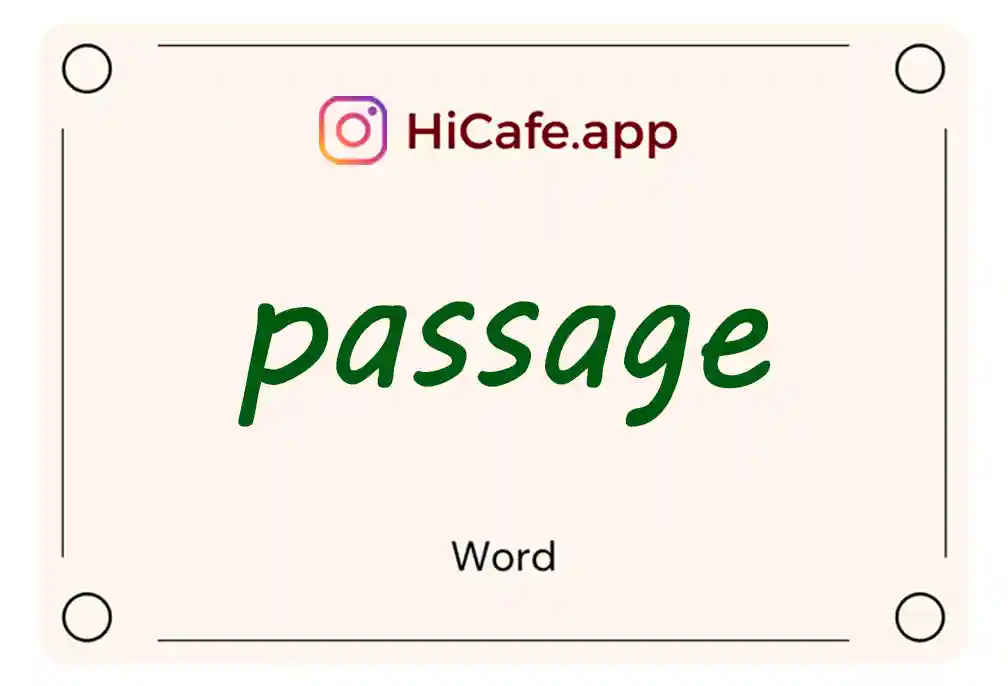 Meaning and usage of passage word